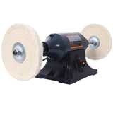 Extra long 8-Inch Electric Polisher Benchtop Buffer Grinder -4 Pole motor Includes 4PCs 80Ply Thic W465P191957