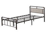 Single-Layer Bed Head and Soft Pull Button Bed End Standpipe Water Pipe Bed Twin Black Gold-Painted 29584293