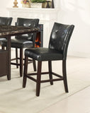 ZNTS Modern Counter Height Chairs Black Faux Leather Tufted Set of 2 High Chairs Dining Seating B011130016