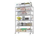 Heavy Duty Shelves 78.74" H Wire Shelving Unit with Wheels 1200LBS NSF Metal Shelves for 28342358
