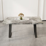 Simple and modern design, 6-person dining table, 62.9-inch rectangular wooden dining table, perfect W1727P241149