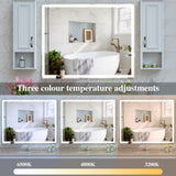 32x40 inch LED Bathroom Vanity Mirror Wall Mounted Adjustable White/Warm/Natural Lights Anti-Fog W708P176758