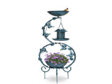 37.8 inch Bird Bath and Solar Bird Feeders Combo with Flower Planter Pedestal, Weather Resistant 30522581