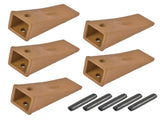 Set of 5 X156L Long Bucket Teeth P156 Roll Pins Fits for Skid Steer and Mini Excavators 26261473