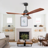 ZNTS 52 inch wood Ceiling Fan with Lights W1891124514