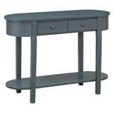 Elegant Retro Console Table with Curved Design and Smooth Glaze for Entryways, Living Rooms and 98080815
