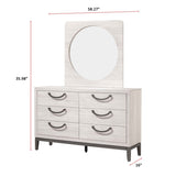 1pc Unique Design Contemporary Dresser Bedroom Wooden Furniture Solid Wood 6- Drawers Storage Beige B011P266112