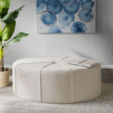 ZNTS 48" Ottoman,Polyester Fabric Large Cocktail Ottoman Modern Style For Living Room, Cream B03548609