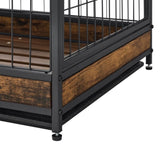 ZNTS Furniture Dog Cage Crate with Double Doors ,Rustic Brown,31.5"WX22.64"DX30.59"H W1903P151322