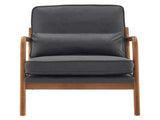 Oak Armrest Oak Upholstered Bronzing Cloth Single Lounge Chair Indoor Lounge Chair Dark Grey 30079338