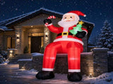 10.6FT Sitting Santa Inflatable, 6 LED Lights, 210D Polyester Christmas Decor, US Plug 85392060