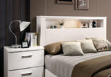 Contemporary 1pc Nightstand White Color High Gloss Lacquer Coating Chrome Handles and Feet Bedside B011P156646