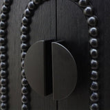 Modern Black Wood Storage Cabinet with Decorative Door, 30in Accent Sideboard for Living Room, W2729P239175