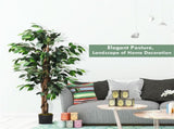 4FT Artificial Ficus Tree - 504 PEVA/Polyester Leaves, Multiple Trunks, Green 44479741
