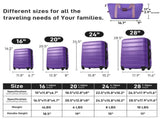 Hardshell Luggage Sets 4 pcs Bag Spinner Suitcase with TSA Lock Lightweight-16"20"24"28" PP310249AAI