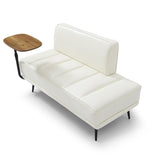 55"Inch Width Modern End of Bed Bench,Beige Faux Leather Upholstered With side table, 360-degree W2677P196632