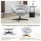 Modern Chenille Chair, 360&deg Swivel Club Chair/Accent Chair with Removable Cushion, Round N817P207777G