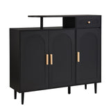 ON-TREND Elegant Shoe Cabinet with Arched Doors and Drawer, Cream Style Storage Sideboard with WF321210AAB