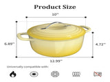 5QT Round Enameled Cast Iron Pot with Stainless Steel Handle Yellow Ombr 08213454