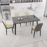 55.12-70.87" expandable rectangular dining table that can accommodate 4-6 people, equipped with 4 PU 82775852