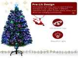 6 ft Pre-Lit Fiber Optic Artificial Christmas Tree with Star Topper, 230 Tips, Green 18387328