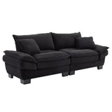 Corduroy Sofa Sleeper Couch Loveseat Sofa with Pillows Comfy Upholstered Deep Seat Sofa for W676P184130
