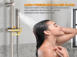 4-Spray Patterns Combo Rain Showerhead, with Body Jet Handshower in Brushed Nickel W1219P506571
