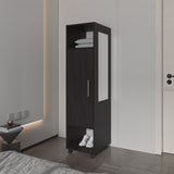 ZNTS Summit Wardrobe in melamine with mirror,door and open storage B128P225196