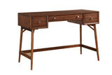 Modern Styling Counter Height Writing Desk Brown Finish Storage Drawers Nickel Knob Hardware Walnut B01146476