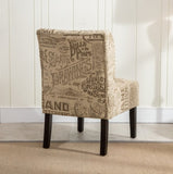 Capa Chalkboard Light Print Fabric Armless Contemporary Accent Chair T2574P164262