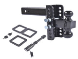 Adjustable Trailer Hitch Fits 2.5" Receiver 6-Inch Drop/Rise 2" & 2-5/16" Ball 22000 LBS GTW with 72415064