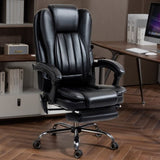 Massage Office Chair with Heat, Footrest, Black W2069P174876