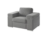 Gianna Light Gray Woven Fabric Arm Chair B061P184124