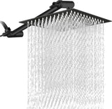 10" Square Rainfall & High Pressure Stainless Steel Bath Shower head Matte Black W121960067