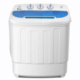 ZNTS Compact Twin Tub with Built-in Drain Pump XPB46-RS4 15Lbs Semi-automatic Twin Tube Washing Machine 34059682