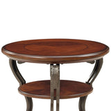 ZNTS Traditional Style Brown Cherry 1pc SIDE TABLE Open Bottom Shelf Ornate Design Living Room Furniture B011P203062