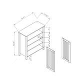Shoe cabinet storage cabinet entryway cabinet with two doors slat style vented doors metal knob B107P283306