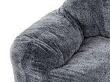 Modern Soft Faux Fur Memory Foam Bean Bag with Armrest, Living Room Lounger Chair, BlueGray B011P204484
