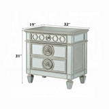 Glam Luxury Bedroom Mirrored Finish Nightstand with 2 Drawers Wooden Furniture 1pc B2741P324362