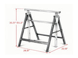 Adjustable Telescopic Builder Trestle Set of 2, Folding Steel Saw Horse Work Bench for DIY 25322882
