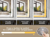 28x36" Black Tempered Mirror Dual LED Light Strips Front and Back LightingUnable ship on weekends, 29153186