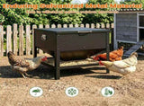 Heavy Duty Stainless Steel Chicken Feed Hopper with Lift Top Cover, Raised Legs Spill-Proof Poultry 61356774