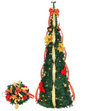 4 FT Fully Decorated Pre-lit Christmas Tree, Pop Up Artificial Xmas Tree with 80 Warm Lights and Red 92049446
