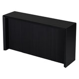 U_STYLE Acacia Wood Veneer Simple Entryway Table with Wavy Design,Suitable for Study,Entryway, N711P225790B