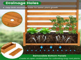 2-Panel No-Dig Fir Wood Privacy Fence with Planter Boxes, AC Unit/Trash Can Screen for Outdoor Patio 53007603