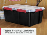 (4 pack)13.5 Gallon WaterProof Plastic Storage Bin with Lid, Gasket Seal and Durable Latches, 97403388