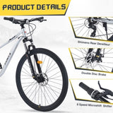 29 Inch Wheels 8 Speed Mountain Bike, for Men Women Boys and Girls, Front Suspension, Steel Frame W1019P225379