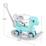 Rocking Horse Toddlers, Balance Bike Ride On Toys with Push Handle, Backrest and Balance Board 84967645