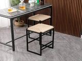 Set of 2 Backless Bar Stools for Kitchen Counter Paper Rope Woven Dining Chairs for Home & Kitchen W1757104743
