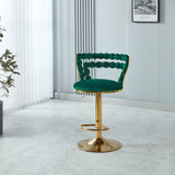 Modern Bar chair with golden color iron tube legs, soft cushions and comfortable W234P218162